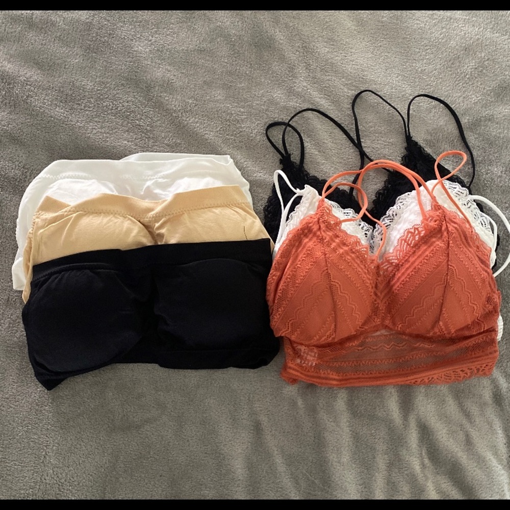6 pieces Bralette and bandeau bundle